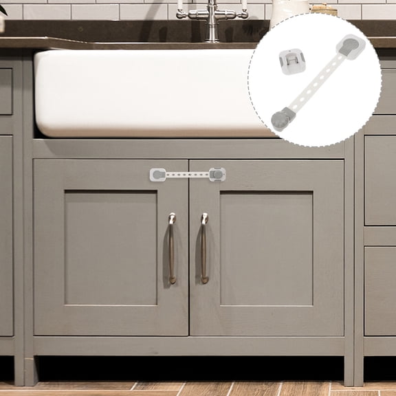 OFFIGAM 2-Pack Childproof Grey Locks for Appliance Doors, Child Safety Protective Locks