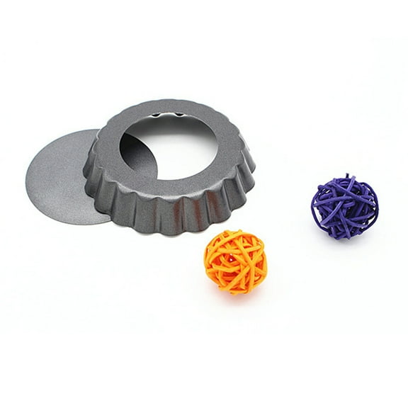 OFFIGAM 2 Pcs Non Stick Mini Baking Moulds Carbon Steel Round Tart Molds for Birthdays