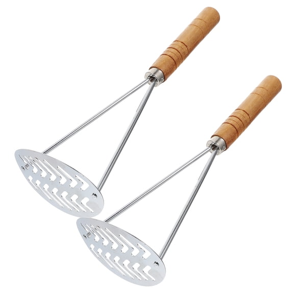 OFFIGAM 2 Pcs Wooden Potato Mashers Set for Vegetable Mashing and Home Cooking Kitchen Tools