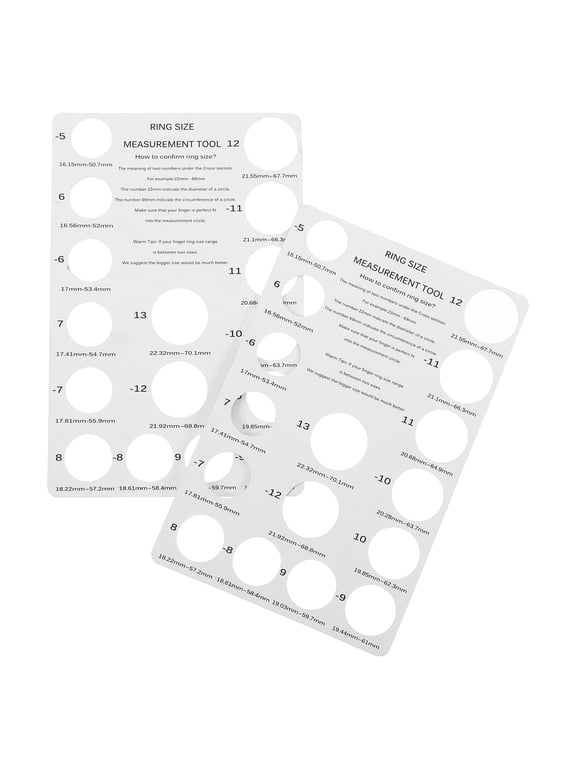 Ring Sizing Device White Cardboard Precision Measurement Reusable 2Pcs
