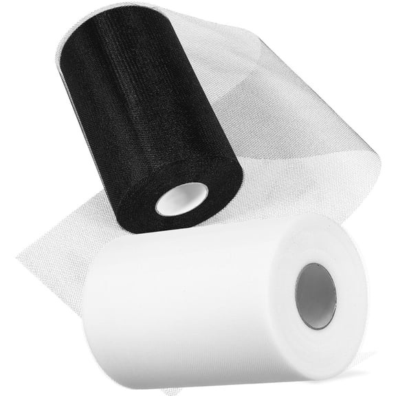 OFFIGAM White Polyester Tulle Roll Sheer Mesh Fabric for Wedding Decorations, Ceiling Drapes, and Event Decor Accents