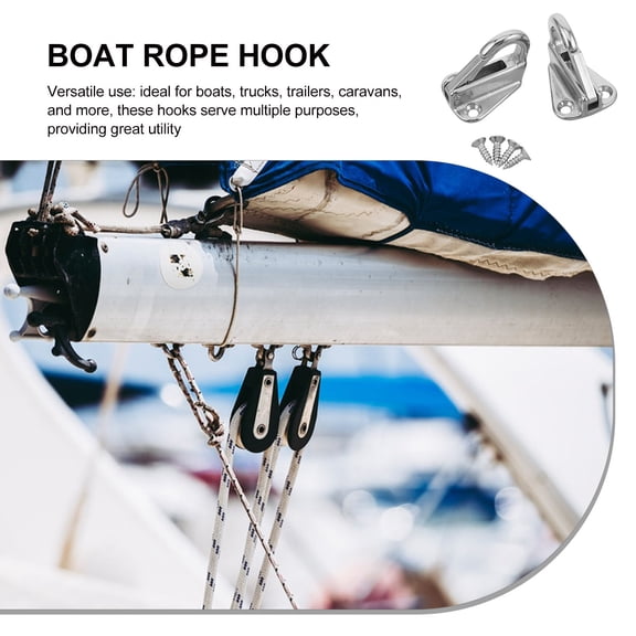 OFFIGAM 2 Sets Heavy Duty Stainless Steel Hook Screws for Outdoor Trailers, Compact Design, and Rust Resistant