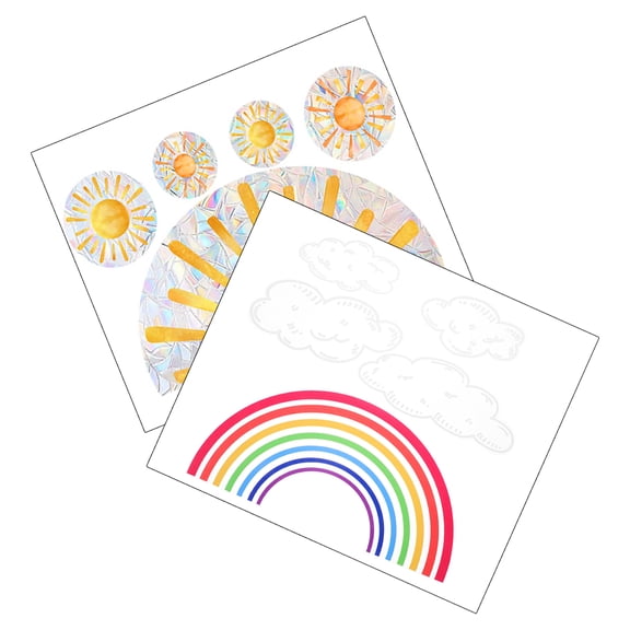OFFIGAM Assorted Color Window Clings for Creative Indoor Decoration, Reusable Static Cling Stickers for Home and Office