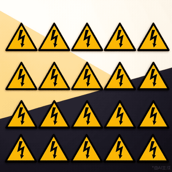 OFFIGAM Multi-Color Voltage Caution Stickers Yellow Triangle Safety Labels 20 Sheets