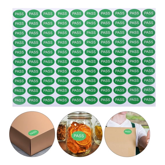 OFFIGAM 2000pcs Green Quality Test Labels Stickers Pass Decals for Warehouse, Inventory, and Product Inspection Use