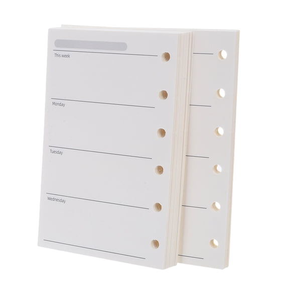 OFFIGAM 200pcs A7 6 Ring Binder Refill Paper 120gsm Weekly Planner Pages
