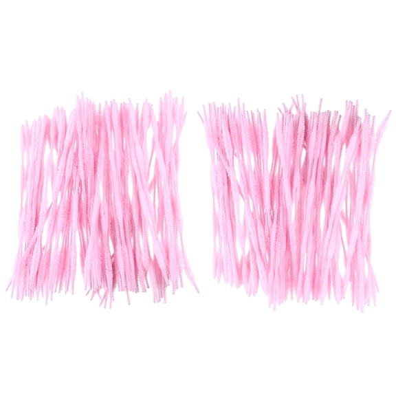 OFFIGAM 200Pcs DIY Twistable Chenille Stems Plush Strips Pink for Creative Craft Making
