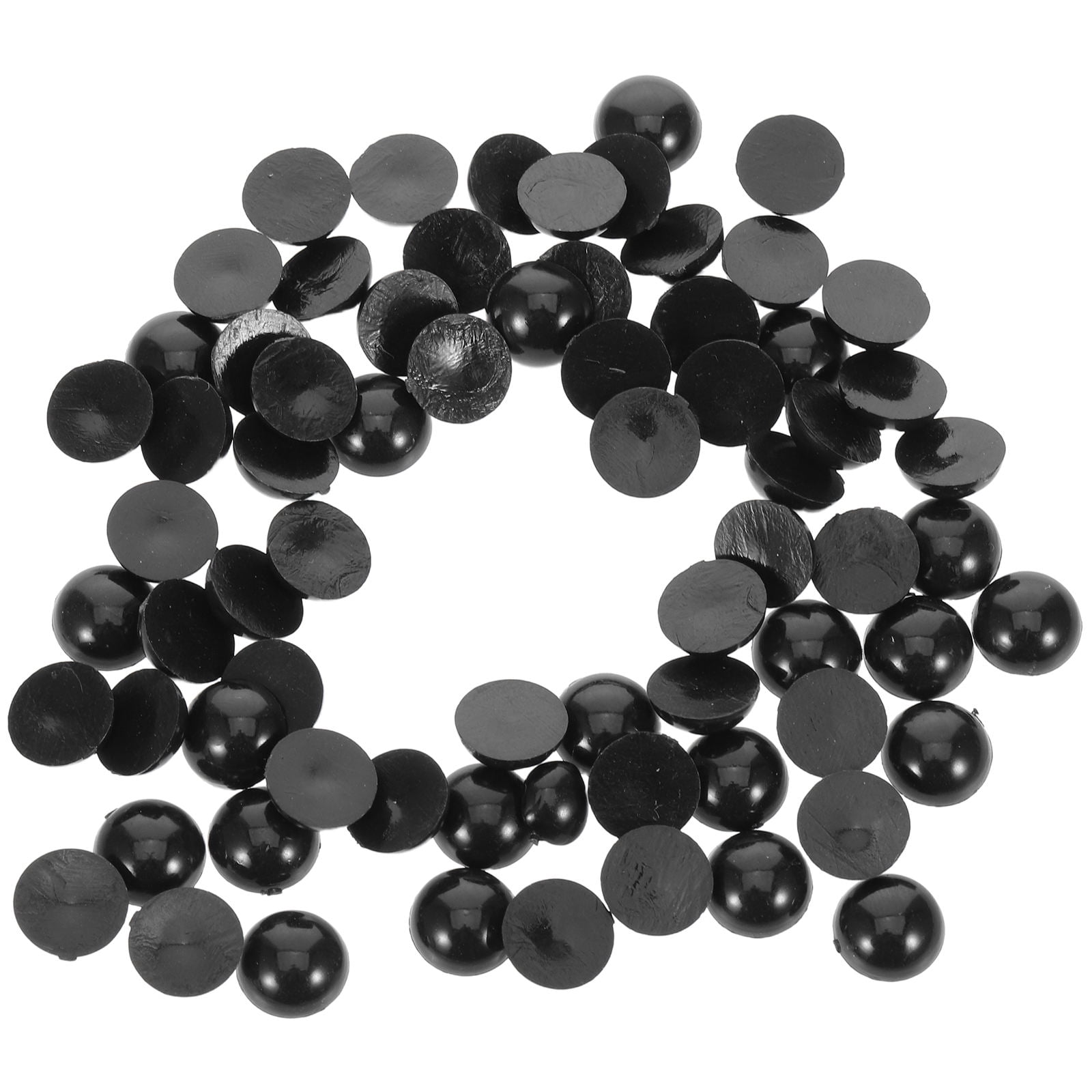 OFFIGAM 200Pcs Half Round Black Plastic Flat Back Eyes for Crafting ...