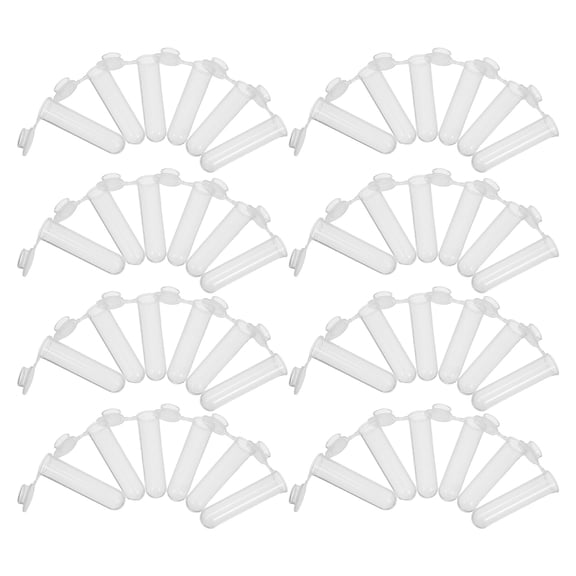 OFFIGAM 200Pcs Plastic Lab Tubes with Lids Clear for Precise Measurement and Centrifuge Machine Compatibility