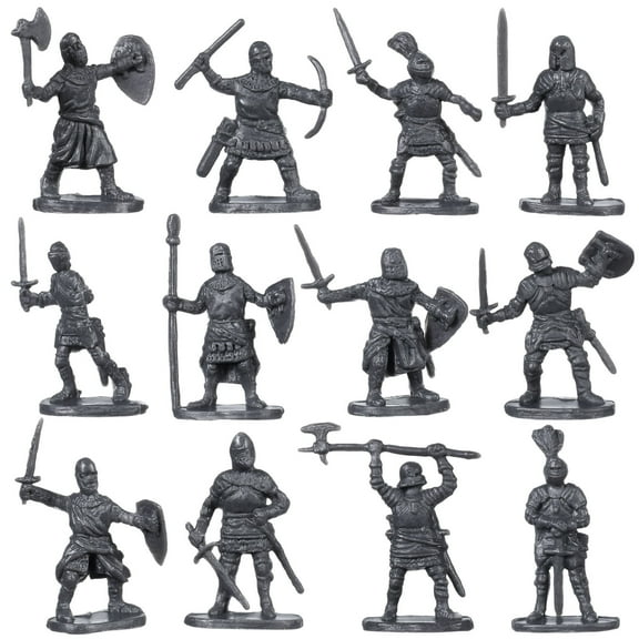 OFFIGAM 200Pcs Small Action Figures Mini Figurines Grey Plastic Story Props Outdoor Use Hobbyists