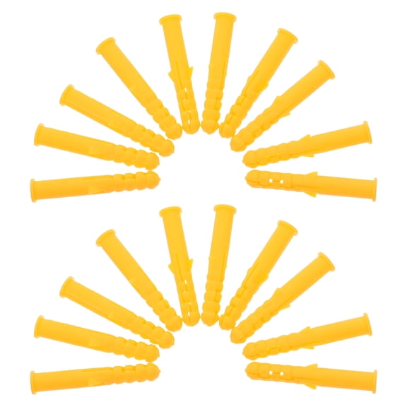 OFFIGAM 200Pcs Yellow Wall Plugs Ribbed Plastic Anchor Drywall Expansion Tube Tough and Stable