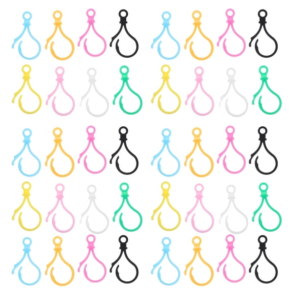 OFFIGAM 200pcs Key Ring Clips Plastic Key Chain Clasps for DIY Accessories and All Ages