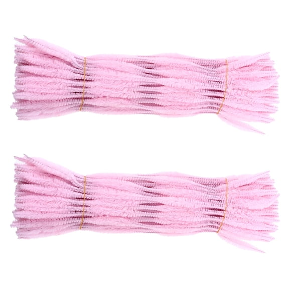 OFFIGAM 200pcs Twisted Chenille Rods Pink Polyester Sticks for Crafting Art Projects Family Activities
