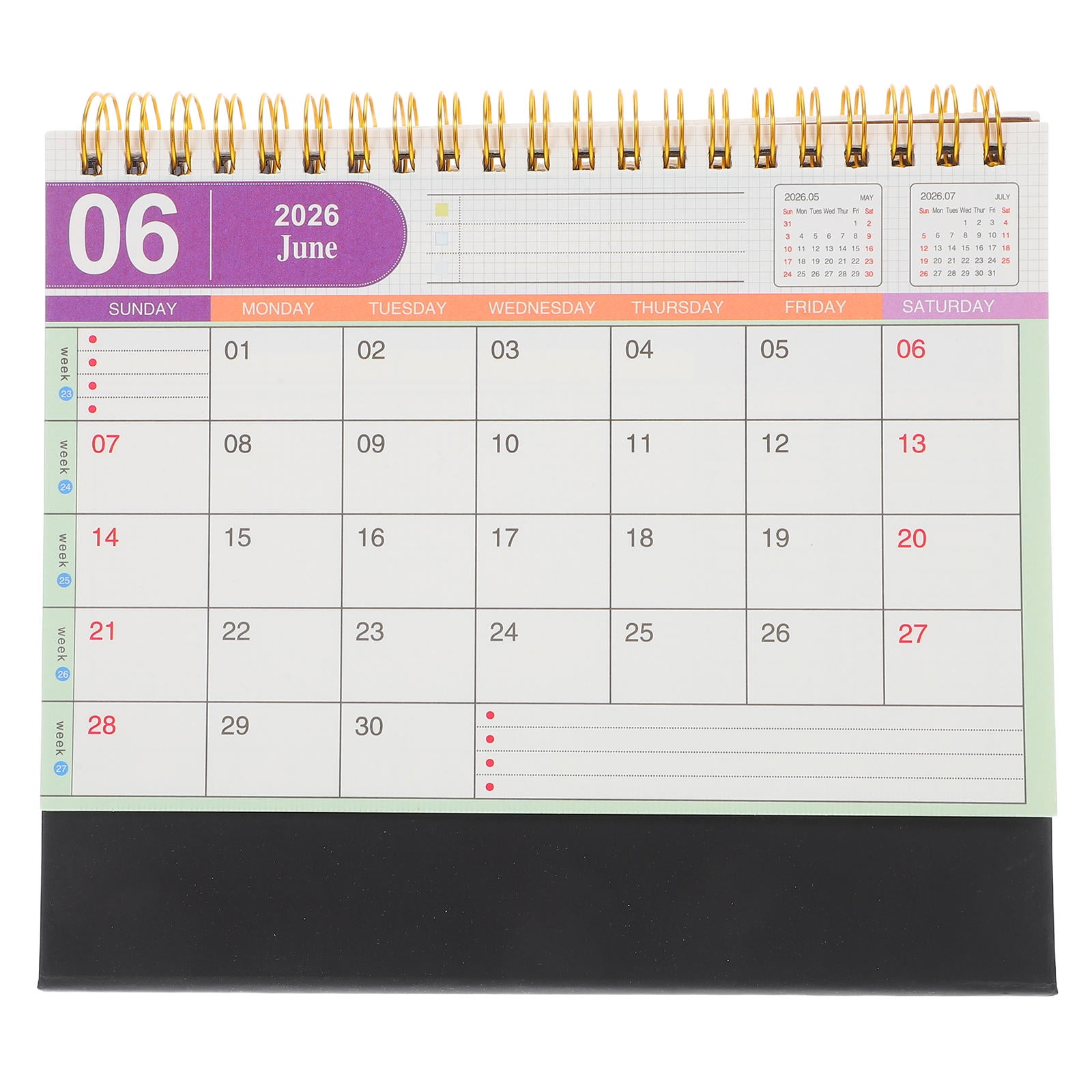 OFFIGAM Compact Brown Desk Calendar for Countdown Use Modern Paper ...