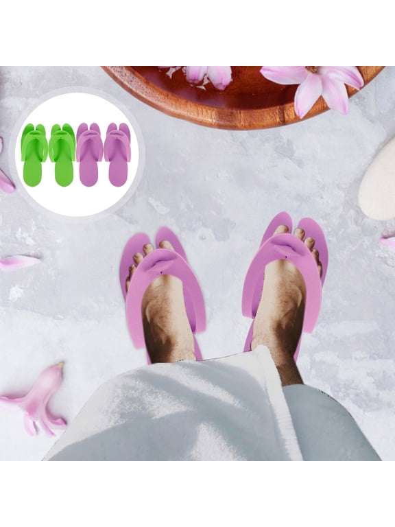 20 Pairs EVA Disposable Slippers, Portable Pedicure Sandals for Travel, Hotel, Salon, Beach Parties, Unisex Use