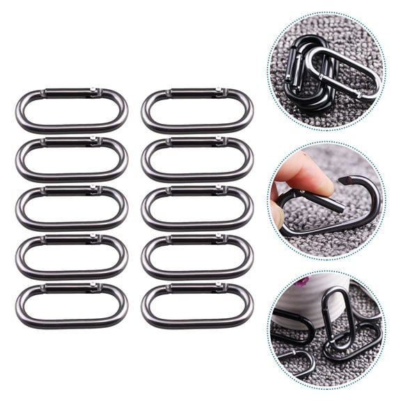 OFFIGAM 20Pcs Assorted Color Oval Shaped Carabiners for Portable Bottle Hanging and Bag Attachment
