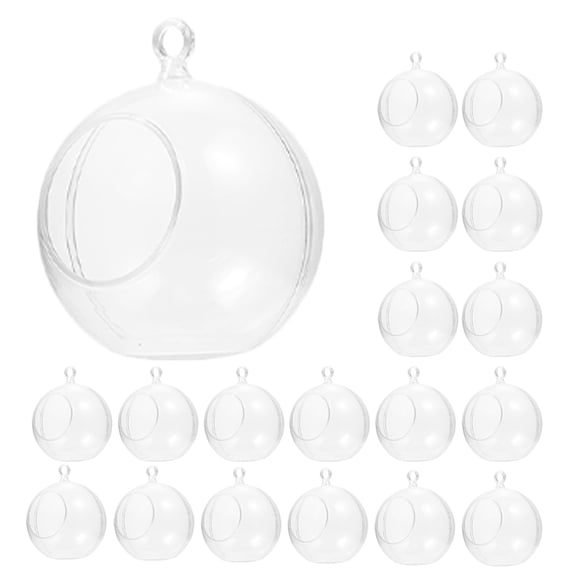 OFFIGAM 20Pcs Clear Fillable Ornaments Transparent Plastic Balls for Indoor and Outdoor Decoration