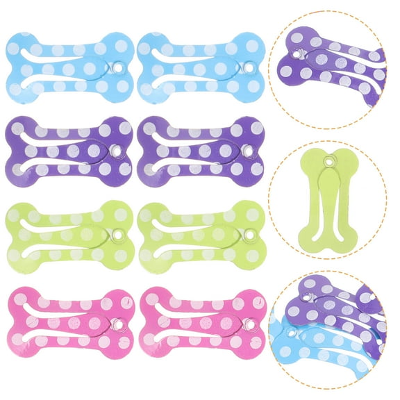OFFIGAM 20Pcs Dog Bone Hair Clips Set Metal Pet Barrettes Assorted Colors Safe Firm Hold for Pets and Parties