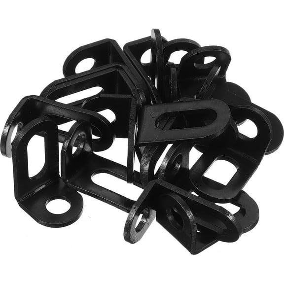 OFFIGAM 20pcs Right Angle Corner Braces Black Iron Brackets for Wood Furniture Repair and Projects