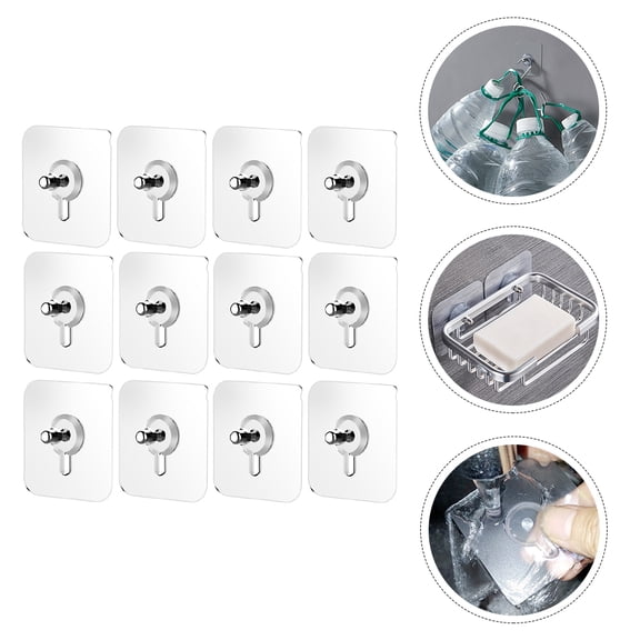 OFFIGAM 20 Pieces Clear Acrylic Furniture Hook Pads with Screws for Picture Frame Display and Wall Hanging