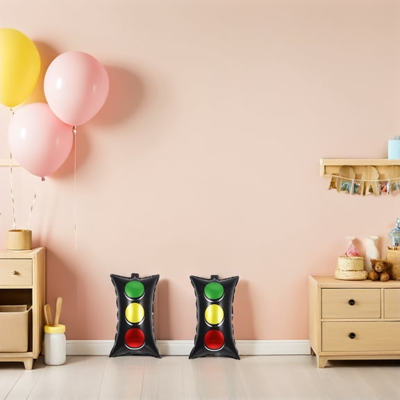 OFFIGAM 20Pcs Traffic Light Balloon Set for Car Theme Party Decorations with Red Yellow Green Foil