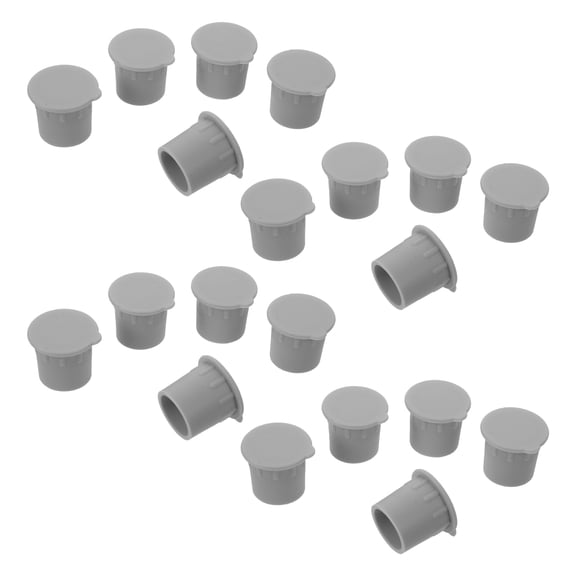 OFFIGAM 20Pcs Weatherproof Grey Pool Fence Sleeve Caps Press Fit Deck Anchor Plugs for Outdoor Use