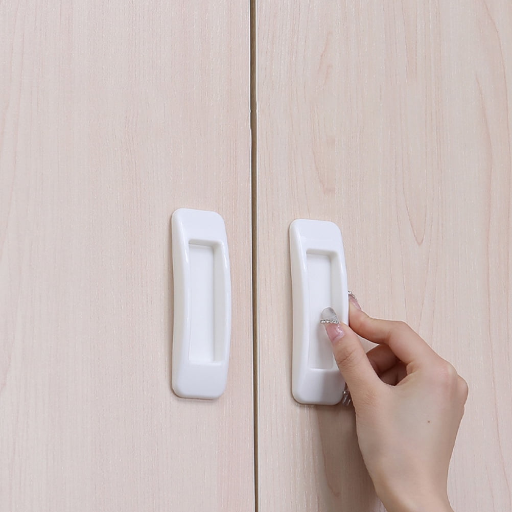 OFFIGAM 20Pcs White ABS Cupboard Pull Handles with Self Adhesive for Kitchen Renovation