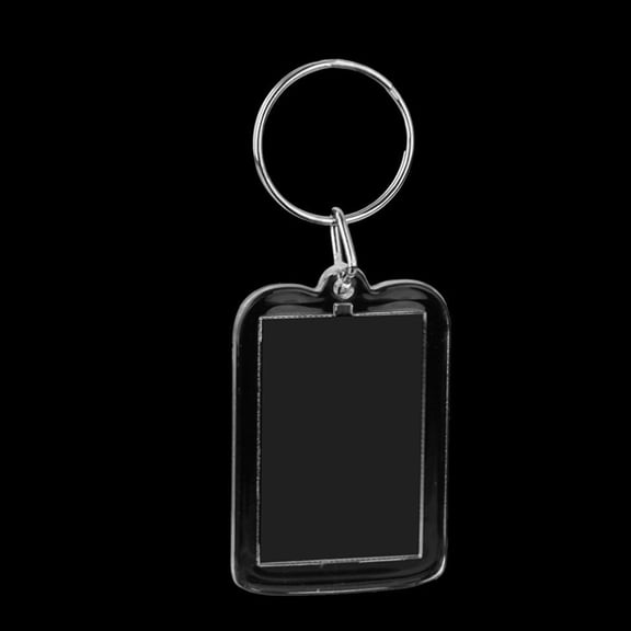 OFFIGAM 20Pcs White Photo Frame Keyring Acrylic Frame with Metal Ring for Decorative Use