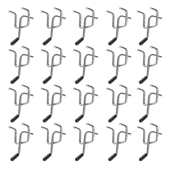 OFFIGAM Heavy Duty Iron Pegboard Hook Kits, Anti-Rust Retail Display Hooks, 20 Sets for Garage, Workshop, Tool Organization
