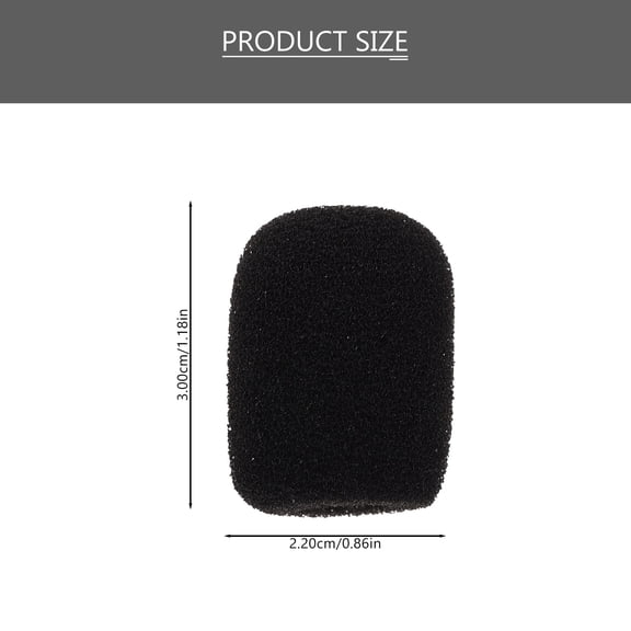 OFFIGAM Black Soft Sponge Microphone Covers for Headsets, 20 Pieces, Noise Reduction, Clear Audio, Ideal for Recording and Communication