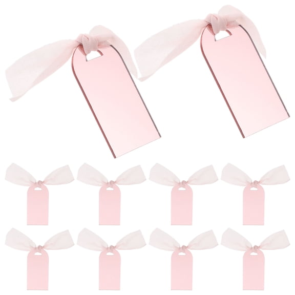 OFFIGAM 20Sets Blank Rose Gold Acrylic Place Cards with Ribbon for Wedding Reception Seating