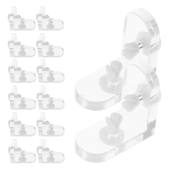 OFFIGAM 20Sets Clear Acrylic L Shape Corner Brackets for Floating Shelf Support and Furniture Brace