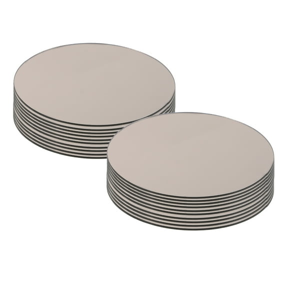 OFFIGAM Khaki Acrylic Small Round Mirrors for Wall Decor Craft Projects and 20 Pieces Set