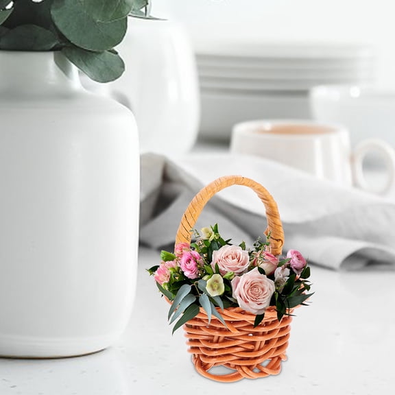 OFFIGAM 20pcs Mini Woven Brown Baskets for Home, Desk, Dining, Storage, Organization, Decorative Accessories