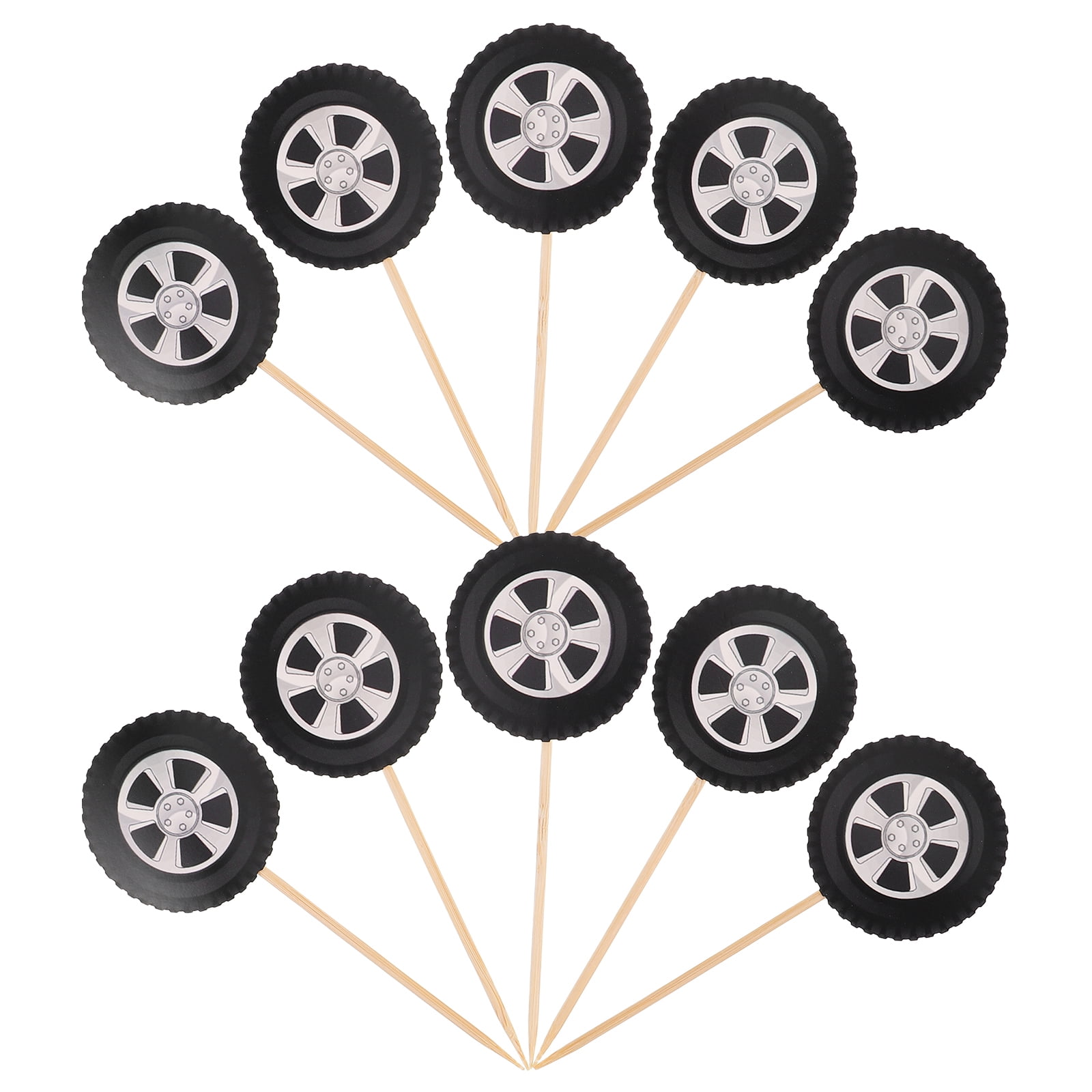 OFFIGAM 20pcs Racing Wheel Cake Topper Tyre Dessert Cupcake Topper ...