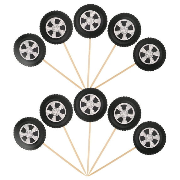 OFFIGAM 20pcs Racing Wheel Cake Topper Tyre Dessert Cupcake Topper Inserts Racing Theme Party Decorations For Baby Shower Birthday Party Racing Car Party Favor Supplies