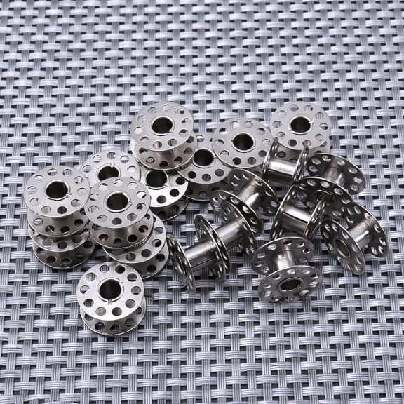 OFFIGAM 20pcs Sewing Machine Bobbin Silver Sewing Rewinding Thread