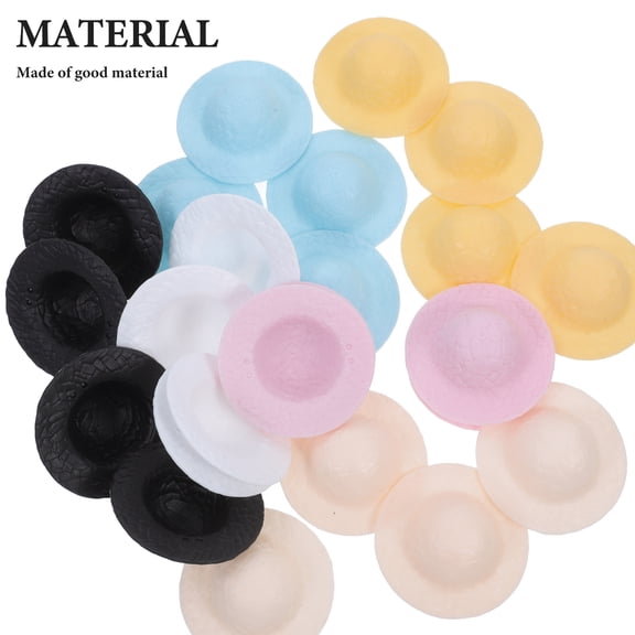 OFFIGAM 24Pcs Straw Hats for Dolls Beach Accessories Doll Hats