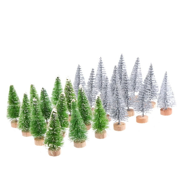 OFFIGAM 24Pcs Miniature Pine Trees Green Decorations for Home, Crafts, Model Train, Diorama, and Festive Atmosphere