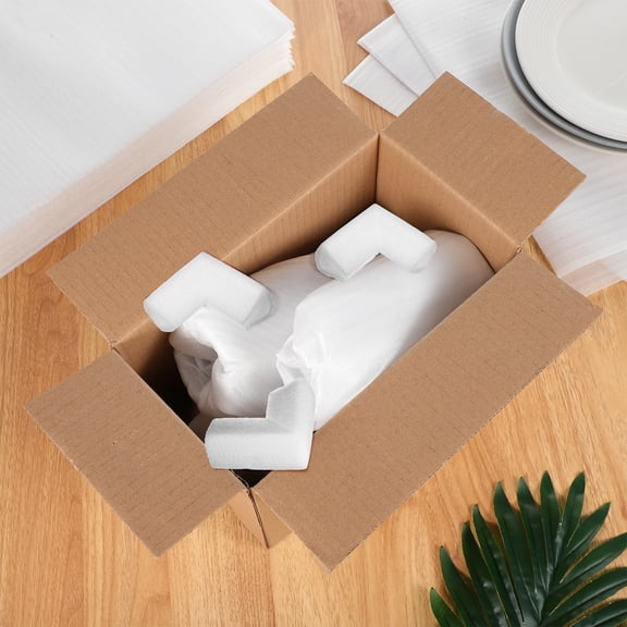 OFFIGAM 24pcs White EPE Cushioning Corner Protectors for Electronics Packing and Shipping Safety