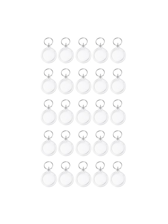 25-Pack Clear Photo Frame Keychains with Smooth Polished , Hanging Accessories for Photos