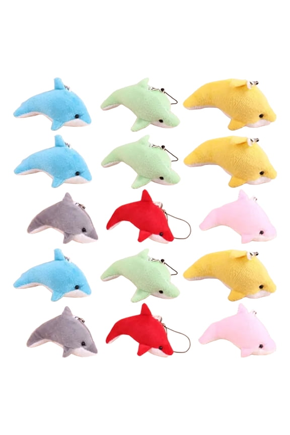 25 Pcs Plush Dolphin Keychains Assorted Colors Soft Stuffed Toy Accessories 3.1x1.6x0.8in for Kids and Adults