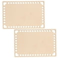 thumbnail image 1 of OFFIGAM 2-Pack Beige Crochet Basket Bottoms with Wood Base for Craft Projects, Tools, and Home Organization, 1 of 8