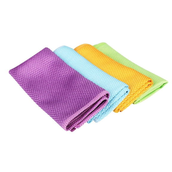 OFFIGAM 2-Pack Microfiber Glass Polishing Cloths for Window Cleaning, Assorted Colors, Soft and Lint-Free Towels