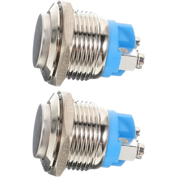 OFFIGAM 2-Pack Round Metal Doorbell Buttons with Self-Reset Push, for Apartment, Home, Office Use