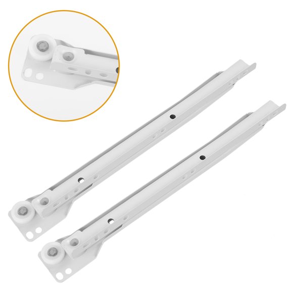 OFFIGAM 2Pairs Metal Drawer Slide Guides White Drawer Sliders for Kitchen Wardrobe Drawers with Simple Installation