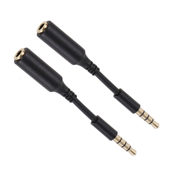 OFFIGAM 2Pcs 3.5mm Male to Female Audio Extension Cable Black for Phone Tablet and Speaker