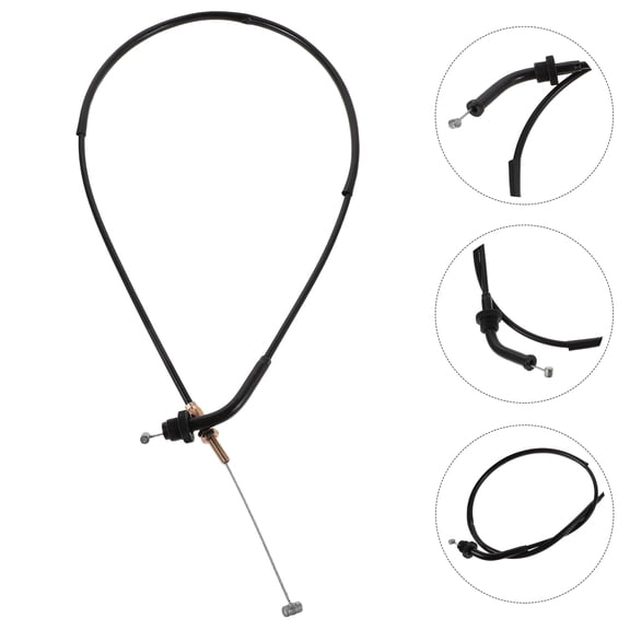 OFFIGAM 2Pcs High Strength Black Throttle Cable for Motorcycle with Smooth Responsive Grip