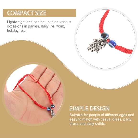 OFFIGAM 2-Pack Adjustable Red Rope Evil Eye Bracelets for Good Luck, , and Everyday Wear Accessories