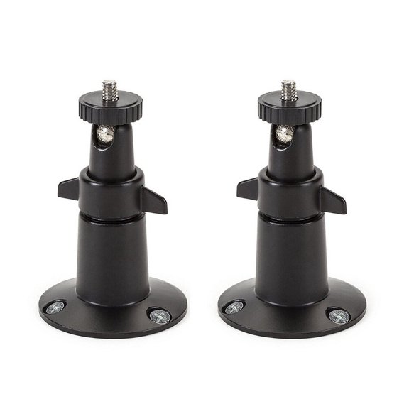 OFFIGAM 2Pcs Outdoor Camera Mount Black Metal ABS with 90 Degree Tilt for Wide Angle Coverage